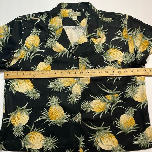 Tommy Bahama Womens Vibrant Silk Tropical Pineapple Print Blouse Sz M - Picture 6 of 8